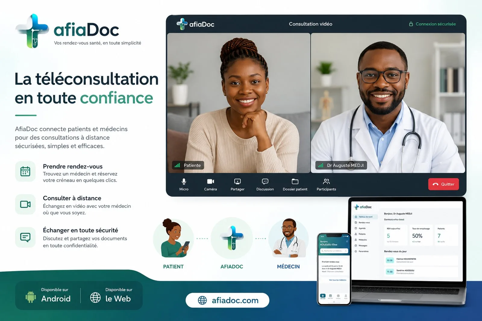 AfiaDoc — application mobile et web de télémédecine