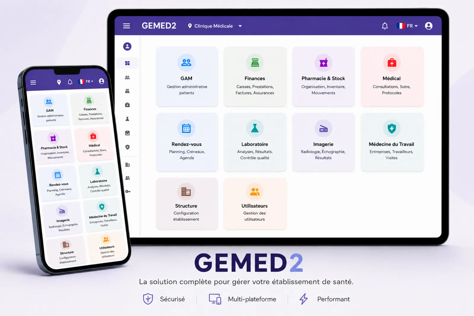 Interfaces GEMED2 — Différents écrans